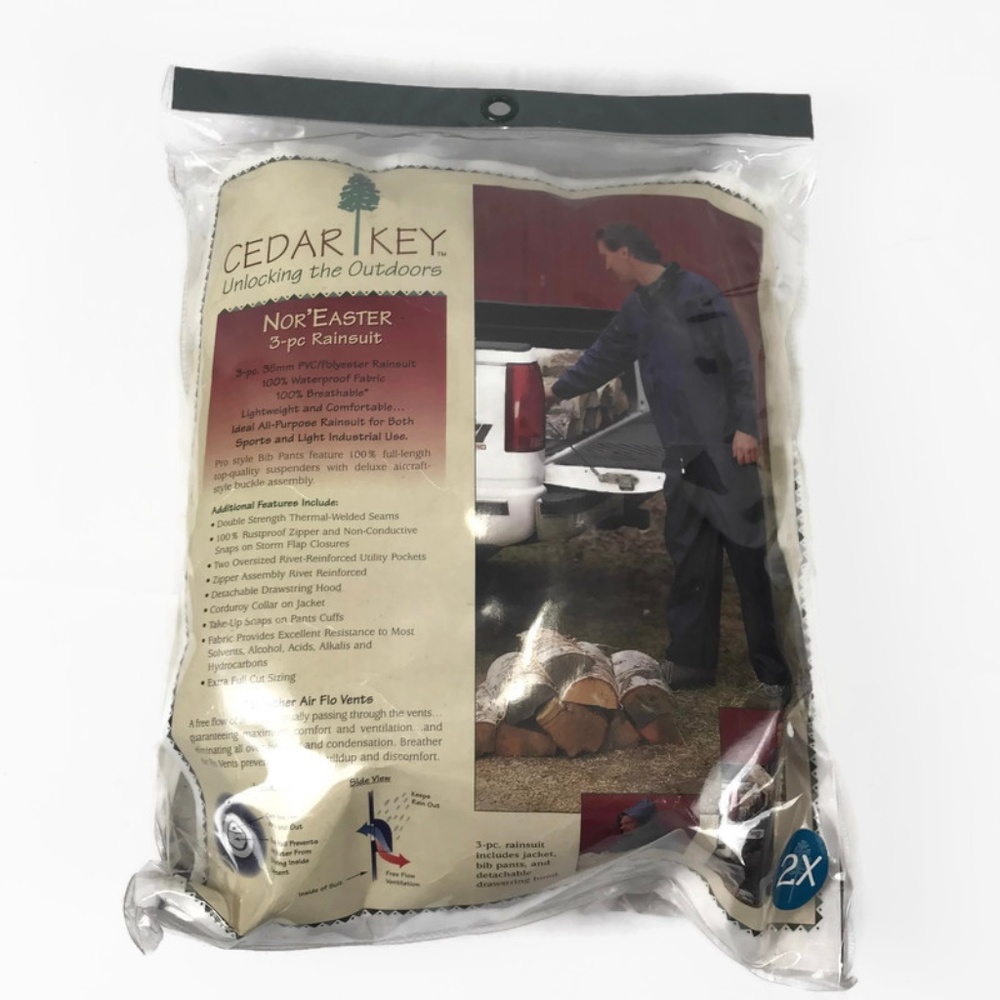 Cedar Key Nor'Easter 3 Piece Rainsuit 2X